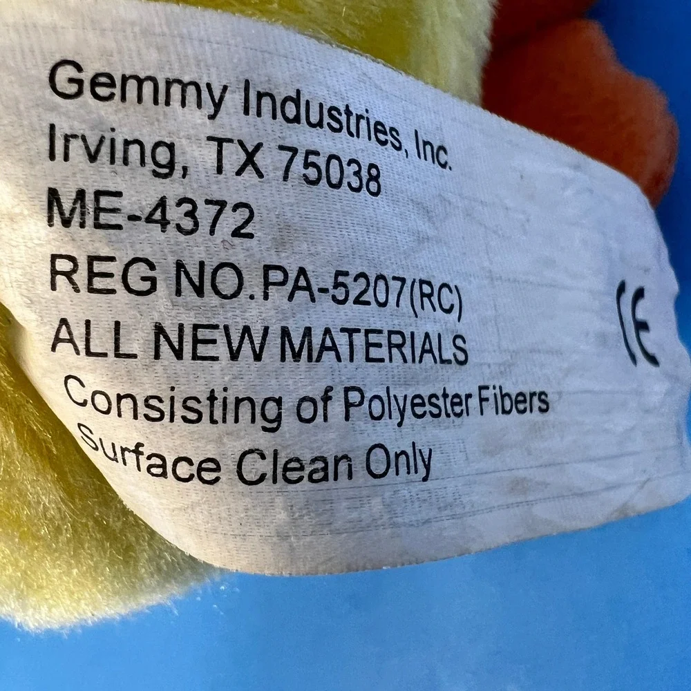 1999 Gemmy Singing Duckling Plush 6in‎ Yellow Electronic Musical Toy Duck
